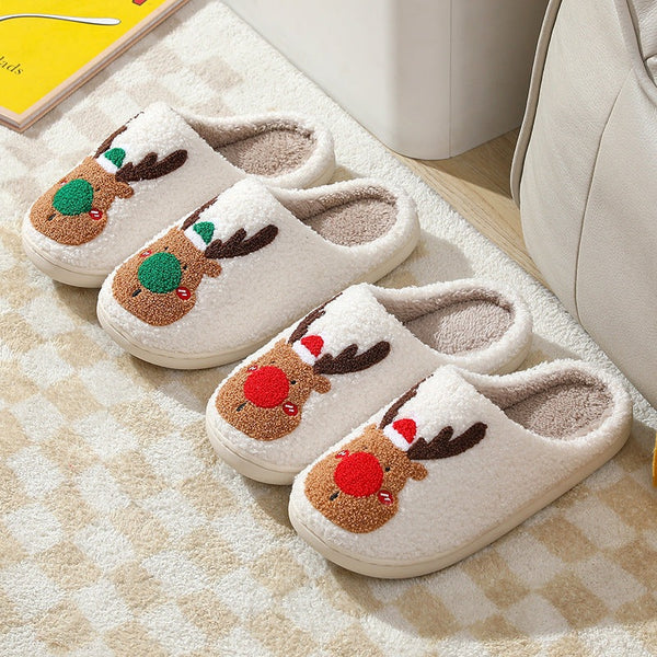 Christmas Elk Cotton Slippers