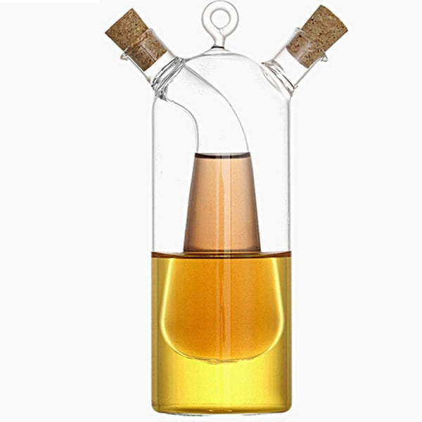 Glass olive oil bottle