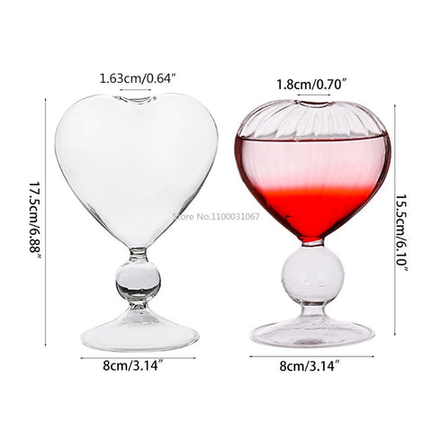 Heart Love Shaped Glass