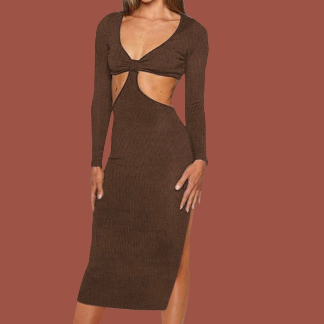 Elegant Brown Dress- ElaCo