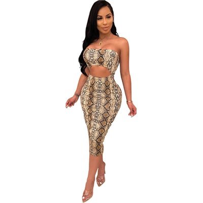 Snakeskin Print Dress ElaCo