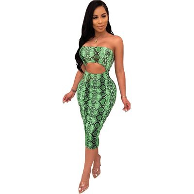 Snakeskin Print Dress ElaCo