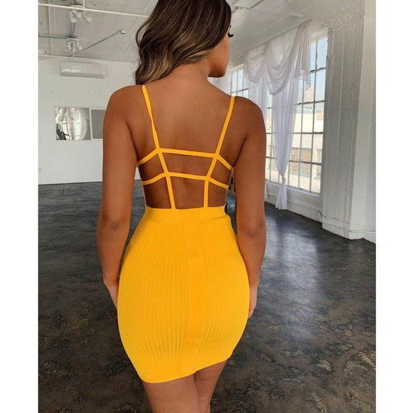 Yellow Bandage Dress - ElaCo